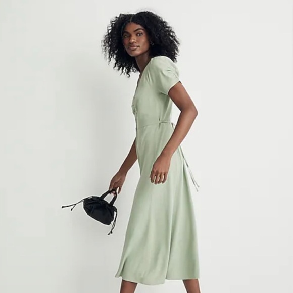 Madewell Leedra Button Front Midi Dress Size 12 - Picture 4 of 10